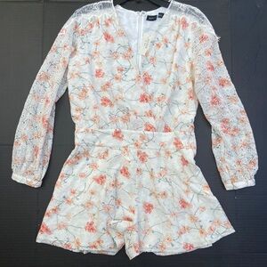 New GUESS BY MARCIANO Floral Ruffle Romper SZ M